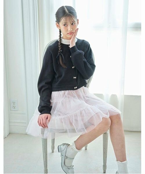 mezzo piano junior / メゾピアノジュニア ミニ・ひざ丈スカート | ふんわりフリルチュールスカート | 詳細1