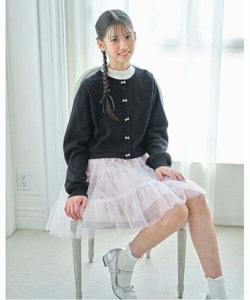 mezzo piano junior / メゾピアノジュニア ミニ・ひざ丈スカート | ふんわりフリルチュールスカート | 詳細3