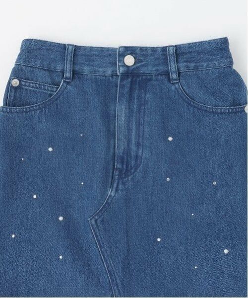 mezzo piano junior / メゾピアノジュニア ミニ・ひざ丈スカート | パール×ラインストーン　デニムミディスカート | 詳細2