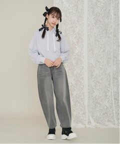 mezzo piano junior / メゾピアノジュニア その他パンツ | ウエスト細見えバレルレッグデニムパンツ