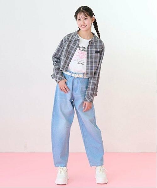 mezzo piano junior / メゾピアノジュニア その他パンツ | ウエスト細見えバレルレッグデニムパンツ | 詳細11