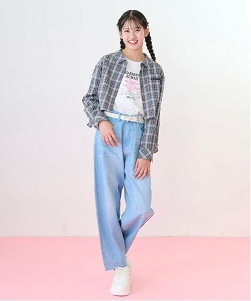 mezzo piano junior / メゾピアノジュニア その他パンツ | ウエスト細見えバレルレッグデニムパンツ | 詳細12