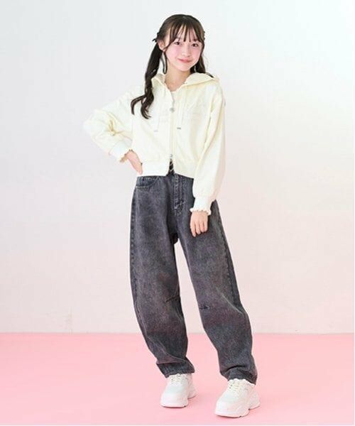 mezzo piano junior / メゾピアノジュニア その他パンツ | ウエスト細見えバレルレッグデニムパンツ | 詳細15