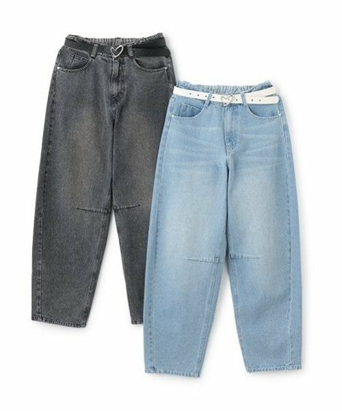 mezzo piano junior / メゾピアノジュニア その他パンツ | ウエスト細見えバレルレッグデニムパンツ | 詳細17