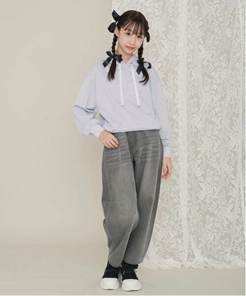 mezzo piano junior / メゾピアノジュニア その他パンツ | ウエスト細見えバレルレッグデニムパンツ | 詳細5