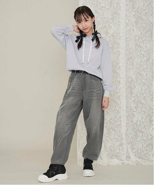 mezzo piano junior / メゾピアノジュニア その他パンツ | ウエスト細見えバレルレッグデニムパンツ | 詳細6