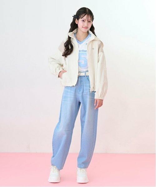 mezzo piano junior / メゾピアノジュニア その他パンツ | ウエスト細見えバレルレッグデニムパンツ | 詳細9