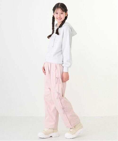 mezzo piano junior / メゾピアノジュニア その他パンツ | サイドリボン内側あったかパラシュートパンツ | 詳細4