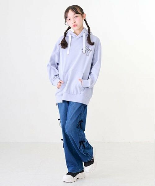 mezzo piano junior / メゾピアノジュニア その他パンツ | サイドリボン内側あったかパラシュートパンツ | 詳細5