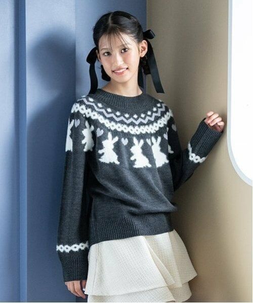 mezzo piano junior / メゾピアノジュニア ニット・セーター | ノルディックうさぎニット | 詳細9