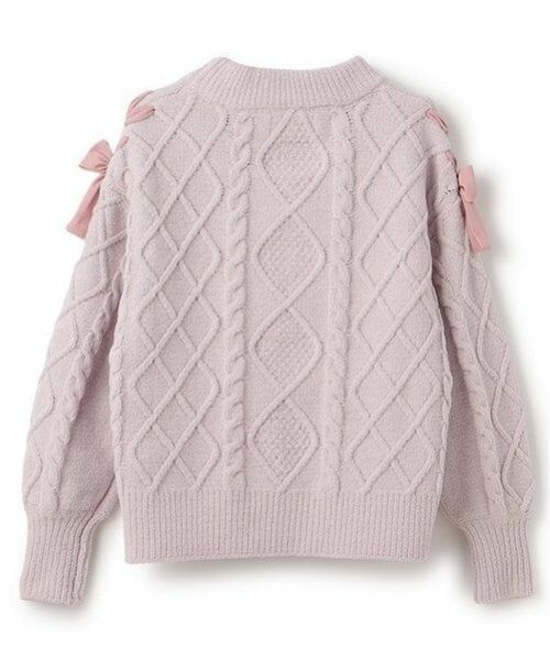 mezzo piano junior / メゾピアノジュニア ニット・セーター | 肩レースアップ　ラメ入りモールニット | 詳細2