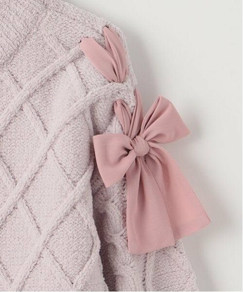 mezzo piano junior / メゾピアノジュニア ニット・セーター | 肩レースアップ　ラメ入りモールニット | 詳細4