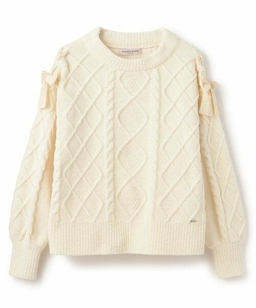 mezzo piano junior / メゾピアノジュニア ニット・セーター | 肩レースアップ　ラメ入りモールニット | 詳細9