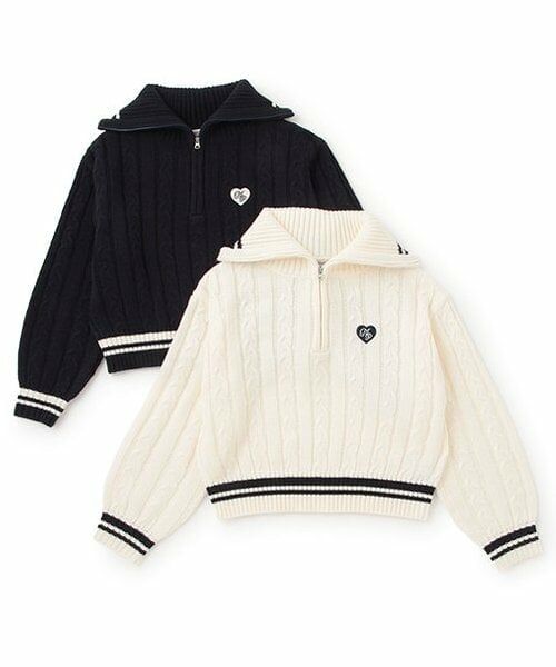 mezzo piano junior / メゾピアノジュニア ニット・セーター | ハーフジップセーラーニット | 詳細6