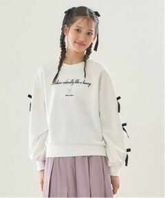 mezzo piano junior / メゾピアノジュニア Tシャツ | タックスリーブリボン長袖Tシャツ