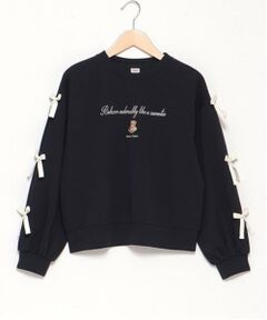 mezzo piano junior / メゾピアノジュニア Tシャツ | タックスリーブリボン長袖Tシャツ