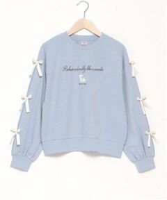 mezzo piano junior / メゾピアノジュニア Tシャツ | タックスリーブリボン長袖Tシャツ