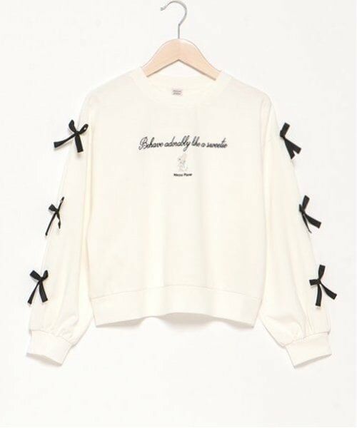 mezzo piano junior / メゾピアノジュニア Tシャツ | タックスリーブリボン長袖Tシャツ | 詳細10