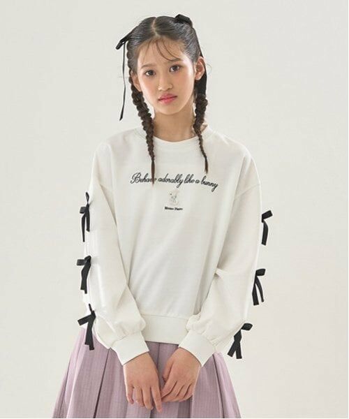 mezzo piano junior / メゾピアノジュニア Tシャツ | タックスリーブリボン長袖Tシャツ | 詳細12