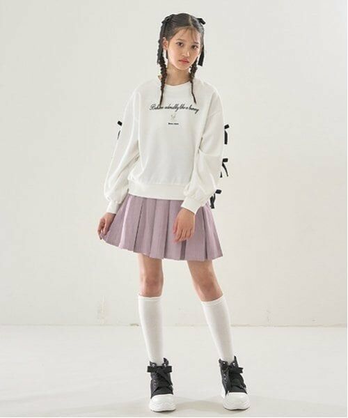 mezzo piano junior / メゾピアノジュニア Tシャツ | タックスリーブリボン長袖Tシャツ | 詳細13