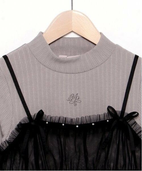 mezzo piano junior / メゾピアノジュニア Tシャツ | チュールビスチェ＆テレコ長袖Tシャツセット | 詳細3