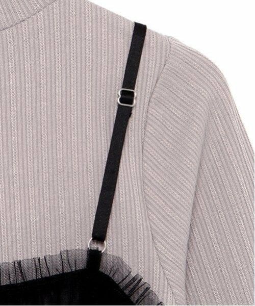 mezzo piano junior / メゾピアノジュニア Tシャツ | チュールビスチェ＆テレコ長袖Tシャツセット | 詳細6