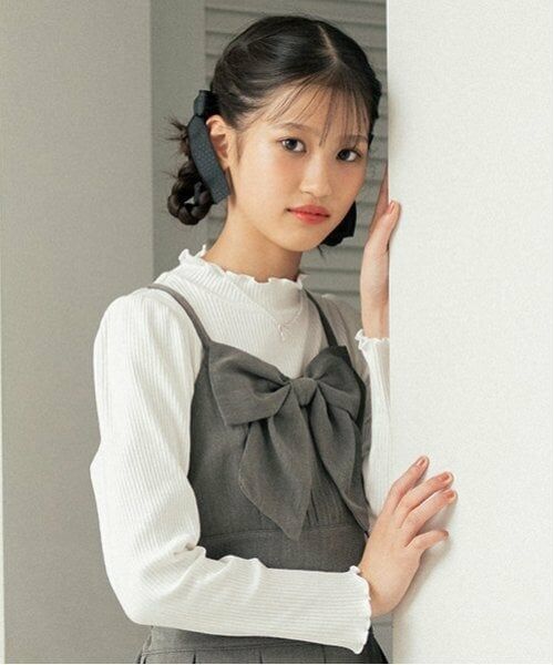 mezzo piano junior / メゾピアノジュニア Tシャツ | パフスリーブ長袖Tシャツ＆リボンビスチェセット | 詳細16