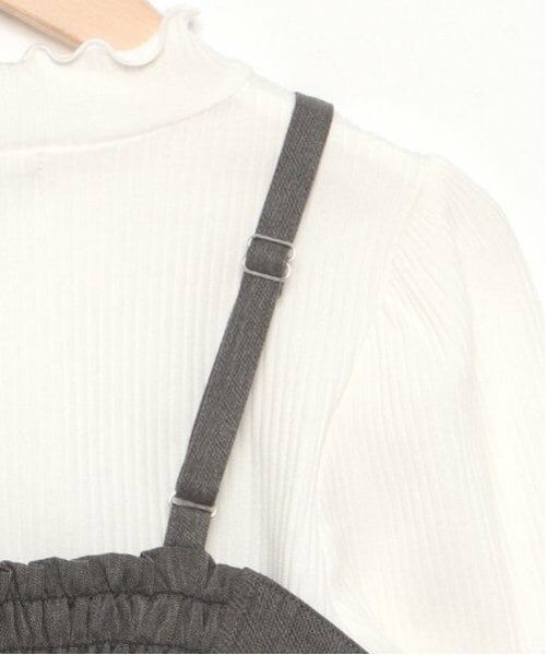 mezzo piano junior / メゾピアノジュニア Tシャツ | パフスリーブ長袖Tシャツ＆リボンビスチェセット | 詳細7