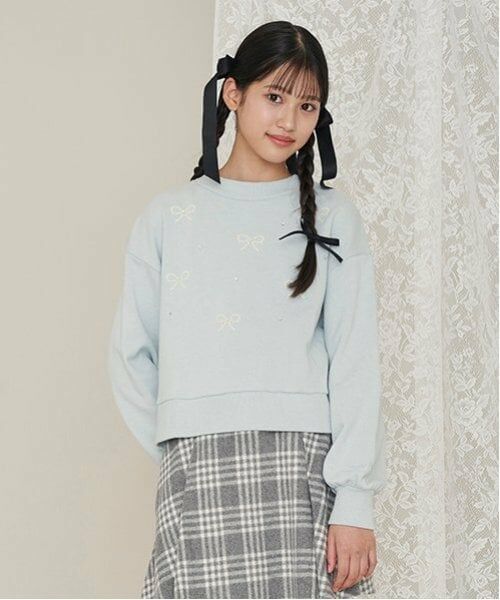 mezzo piano junior / メゾピアノジュニア スウェット | メニーパールリボントレーナー | 詳細1