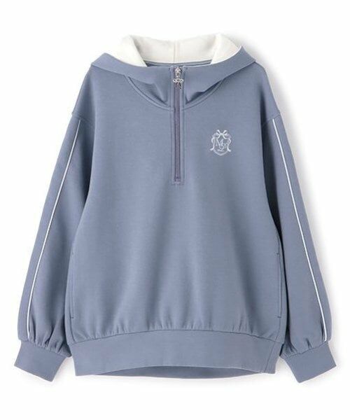 mezzo piano junior / メゾピアノジュニア パーカー | ハーフジップスフレタッチパーカ（ブルー）