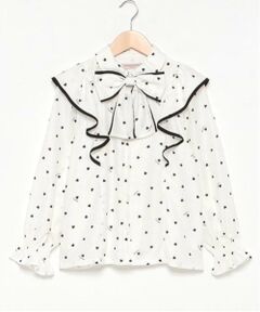 mezzo piano junior / メゾピアノジュニア シャツ・ブラウス | ボウタイ付きハート柄フリルブラウス