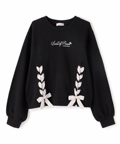 mezzo piano junior / メゾピアノジュニア スウェット | レースアップトレーナー（黒）