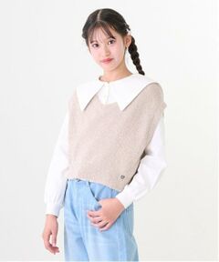 mezzo piano junior / メゾピアノジュニア Tシャツ | シャギーベスト＆セーラー長袖Tシャツセット