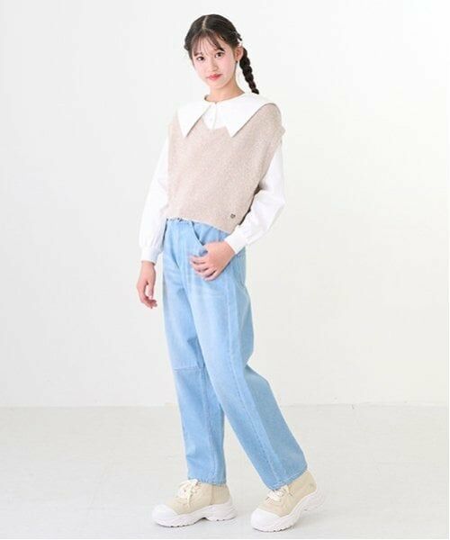 mezzo piano junior / メゾピアノジュニア Tシャツ | シャギーベスト＆セーラー長袖Tシャツセット | 詳細3