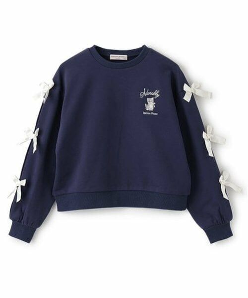 mezzo piano junior / メゾピアノジュニア スウェット | タックスリーブリボントレーナー | 詳細1