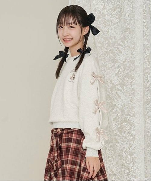 mezzo piano junior / メゾピアノジュニア スウェット | タックスリーブリボントレーナー | 詳細12