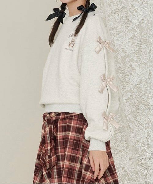 mezzo piano junior / メゾピアノジュニア スウェット | タックスリーブリボントレーナー | 詳細13
