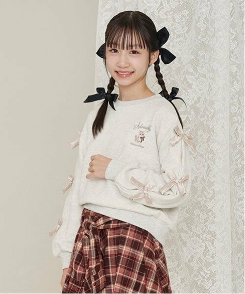 mezzo piano junior / メゾピアノジュニア スウェット | タックスリーブリボントレーナー | 詳細14