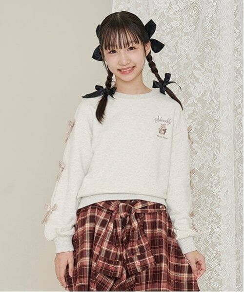 mezzo piano junior / メゾピアノジュニア スウェット | タックスリーブリボントレーナー | 詳細15