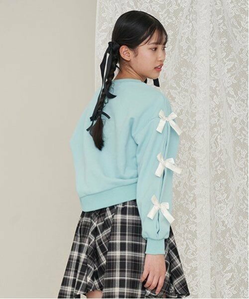 mezzo piano junior / メゾピアノジュニア スウェット | タックスリーブリボントレーナー | 詳細17