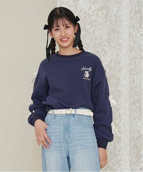 mezzo piano junior / メゾピアノジュニア スウェット | タックスリーブリボントレーナー | 詳細20