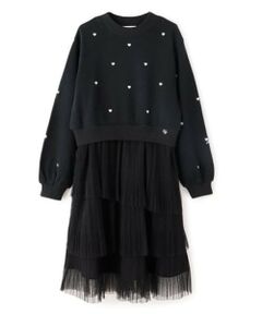 mezzo piano junior / メゾピアノジュニア ミニ丈・ひざ丈ワンピース | チュールスカートドキングワンピース