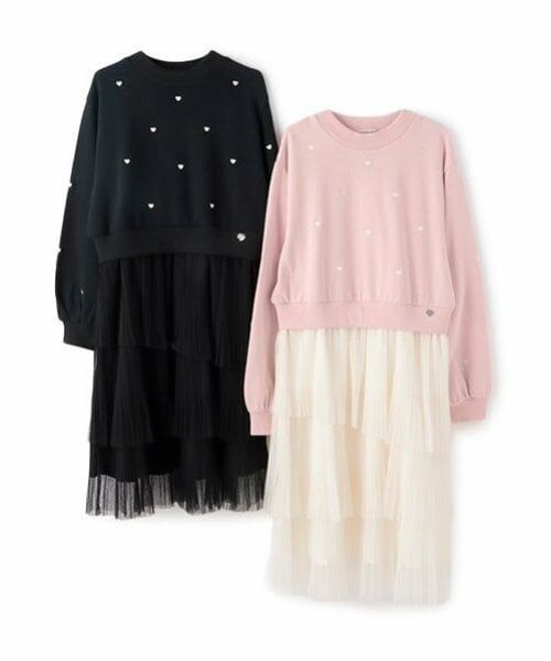 mezzo piano junior / メゾピアノジュニア ミニ丈・ひざ丈ワンピース | チュールスカートドキングワンピース | 詳細10