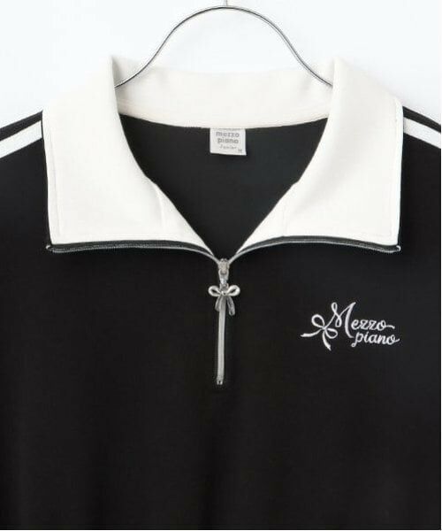 mezzo piano junior / メゾピアノジュニア ミニ丈・ひざ丈ワンピース | ハーフジップサイドラインワンピース | 詳細2