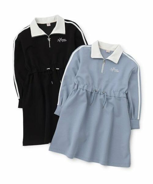 mezzo piano junior / メゾピアノジュニア ミニ丈・ひざ丈ワンピース | ハーフジップサイドラインワンピース | 詳細9