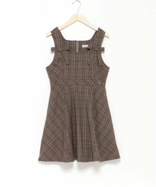 mezzo piano junior / メゾピアノジュニア ミニ丈・ひざ丈ワンピース | ツインリボンジャンパースカート | 詳細6