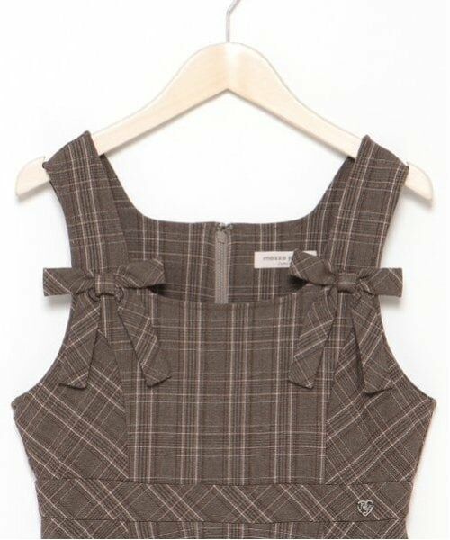 mezzo piano junior / メゾピアノジュニア ミニ丈・ひざ丈ワンピース | ツインリボンジャンパースカート | 詳細8