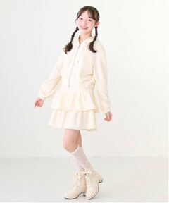 mezzo piano junior / メゾピアノジュニア ショート・ハーフ・半端丈パンツ | リボンジャカードZIPパーカ×スカパンセットアップ