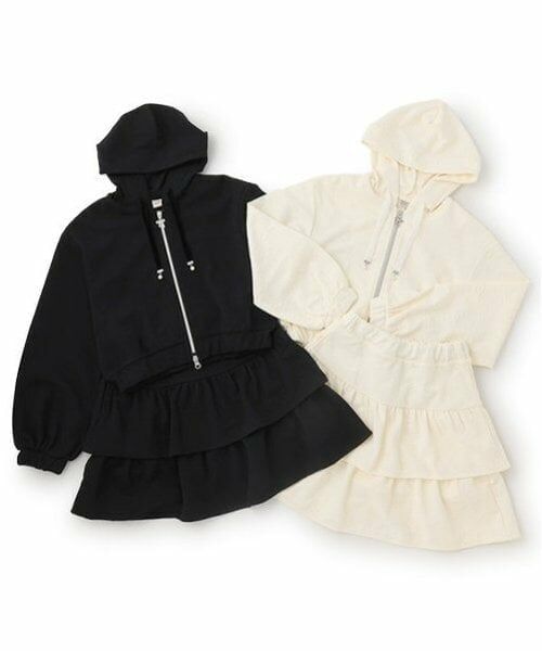 mezzo piano junior / メゾピアノジュニア ショート・ハーフ・半端丈パンツ | リボンジャカードZIPパーカ×スカパンセットアップ | 詳細1