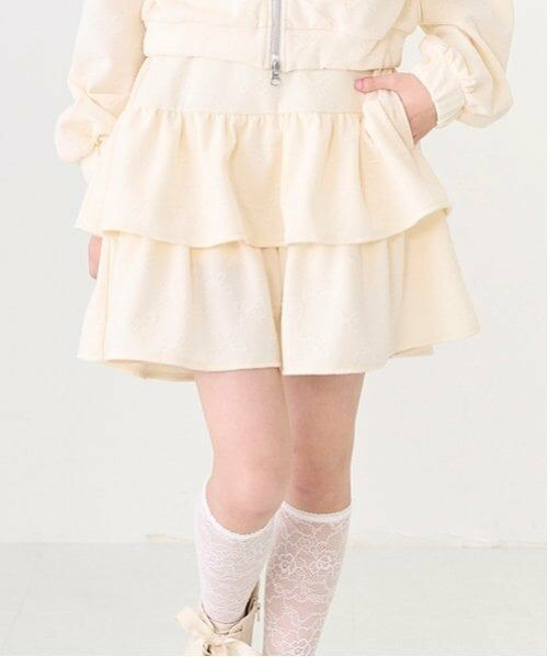 mezzo piano junior / メゾピアノジュニア ショート・ハーフ・半端丈パンツ | リボンジャカードZIPパーカ×スカパンセットアップ | 詳細13